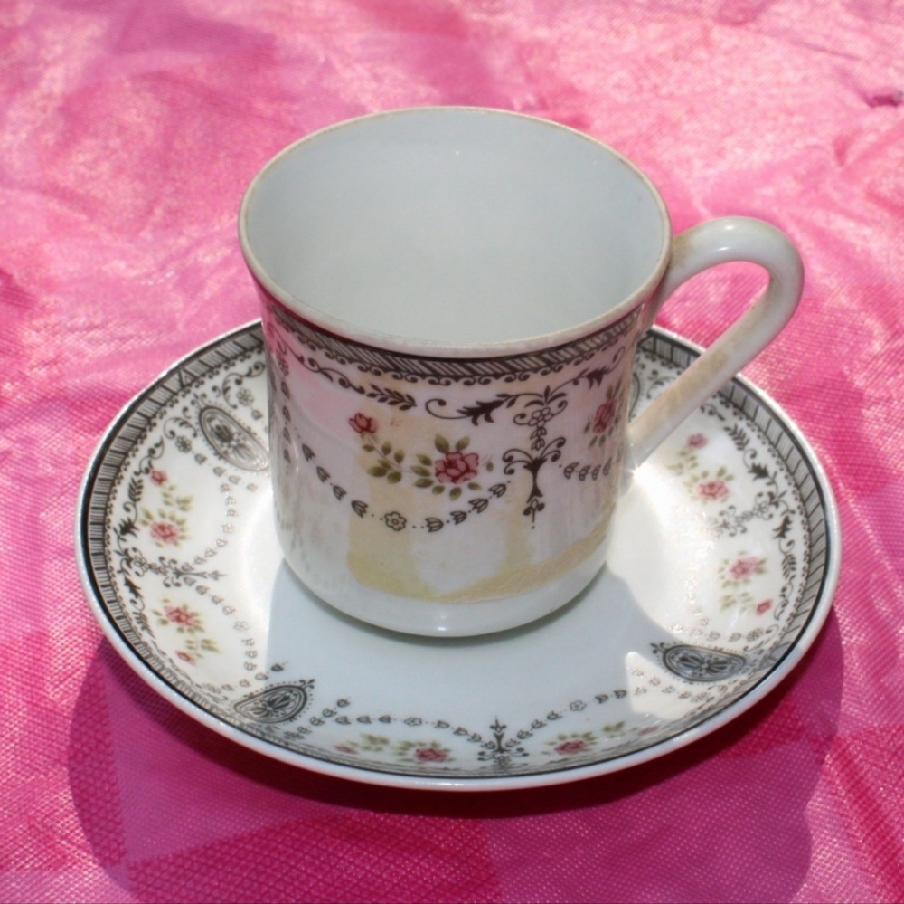 Vtg Porcelana Brasil Demitasse Cup and Saucer